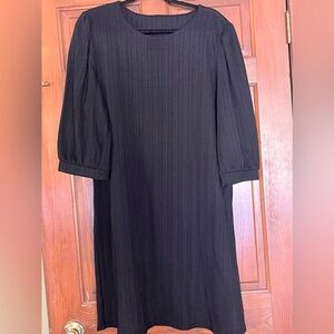 XL Brand New Black Dress by Links Chevron patten accents the dress.